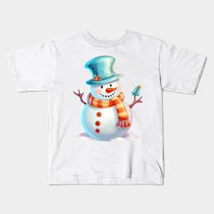 Pastel Snowman Kids T-Shirt